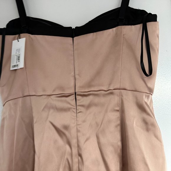 NWT Milly Tara Sheath Mini Cocktail Dress Bodycon Black Strap Sz 2 Blush - Picture 7 of 8